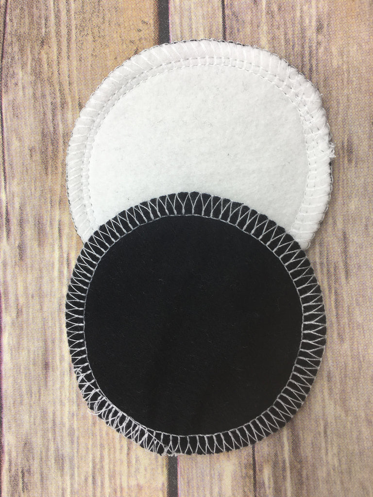 Reusable Cotton Rounds- Black and Organic Bamboo - Cute and Funky