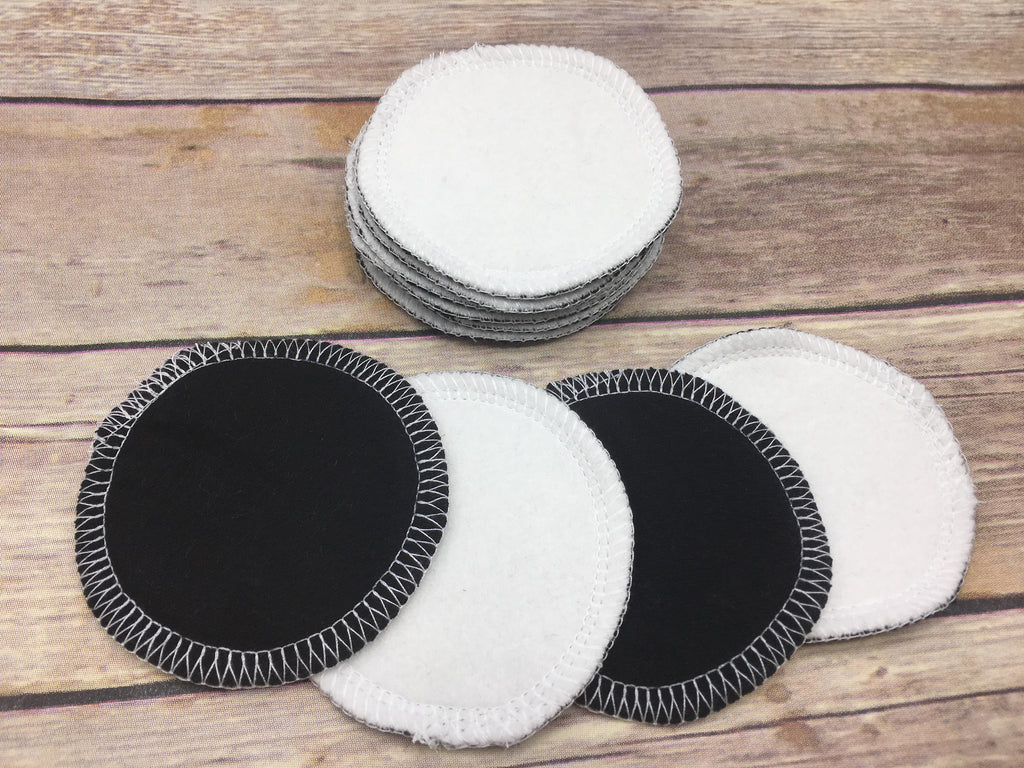 Reusable Cotton Rounds- Black and Organic Bamboo - Cute and Funky