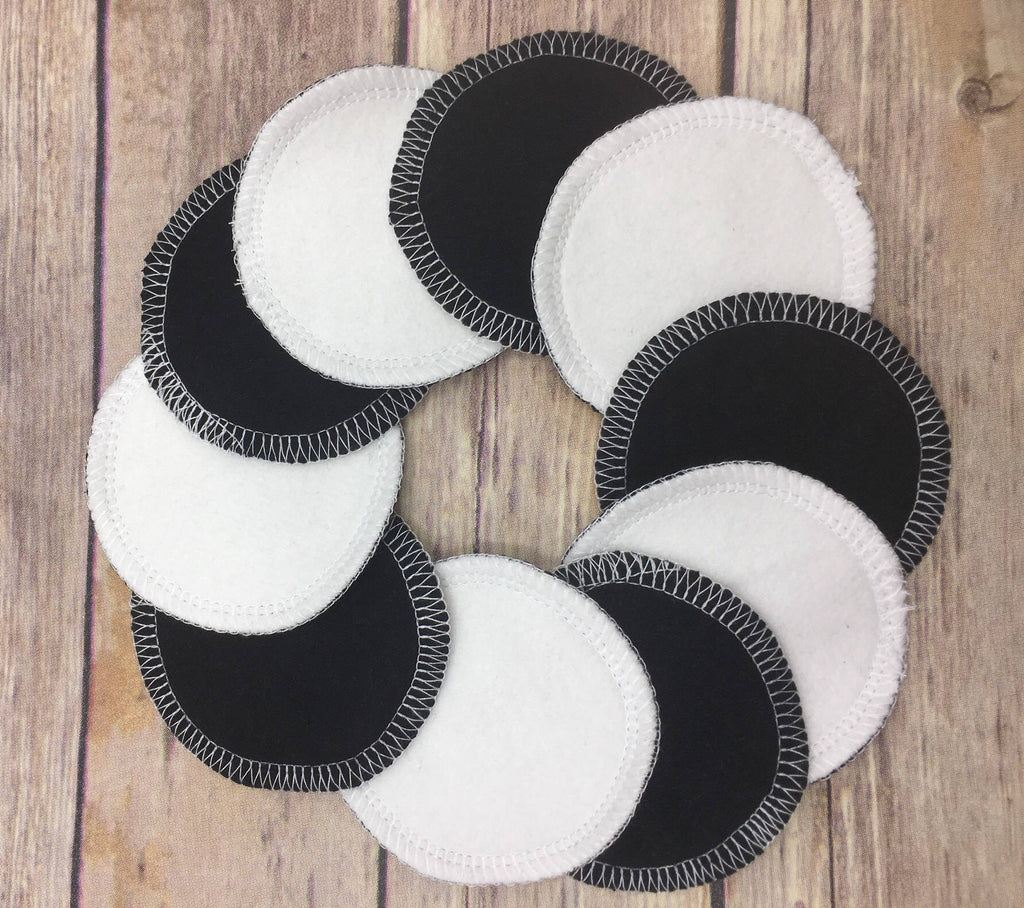 Reusable Cotton Rounds- Black and Organic Bamboo - Cute and Funky