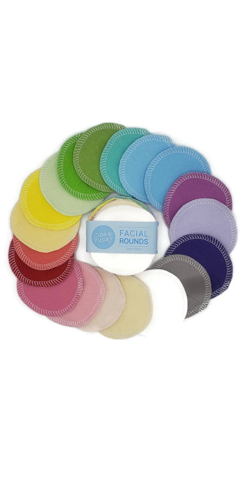 Reusable Cotton Rounds, 20 Random Solid Colored Makeup Removers, Washable Facial Toner Pads, Facial Rounds, Zero Waste Beauty, Sustainable - Cute and Funky