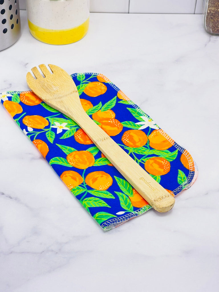 Paperless Towels, Orange Print, Zero Waste Kitchen Cloths, Reusable Cloth paper towel Replacements, Sustainable gift, Large Cloth Wipes - Cute and Funky