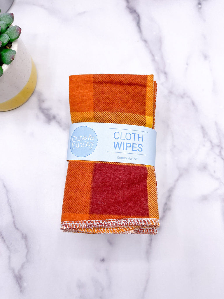 Paperless Towels, Autumn Plaid, Zero Waste Kitchen Cloths, Reusable Cloth paper towel Replacements, Sustainable gift, Large Cloth Wipes