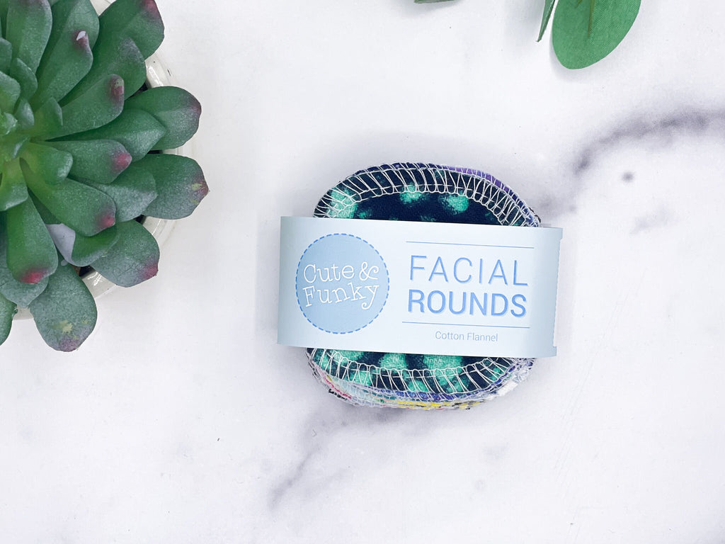 Reusable Makeup Removers, 20 Washable Cotton Facial Rounds 2.75", Random Prints/Patterns