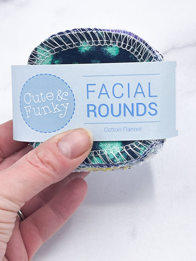 Reusable Makeup Removers, 20 Washable Cotton Facial Rounds 2.75", Random Prints/Patterns